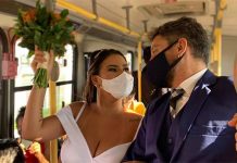 Casamentos fake em ônibus de SE e SP para chamar a atenção para setor de eventos