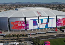 State Farm Stadium se prepara para receber o Super Bowl LVII