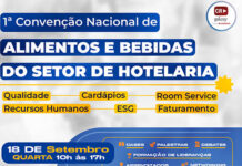 Convenção Nacional de Alimentos e Bebidas do Setor de Hotelaria marcada para setembro