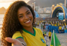 Arena Copacabana transforma a praia em arquibancada para a Copa do Mundo